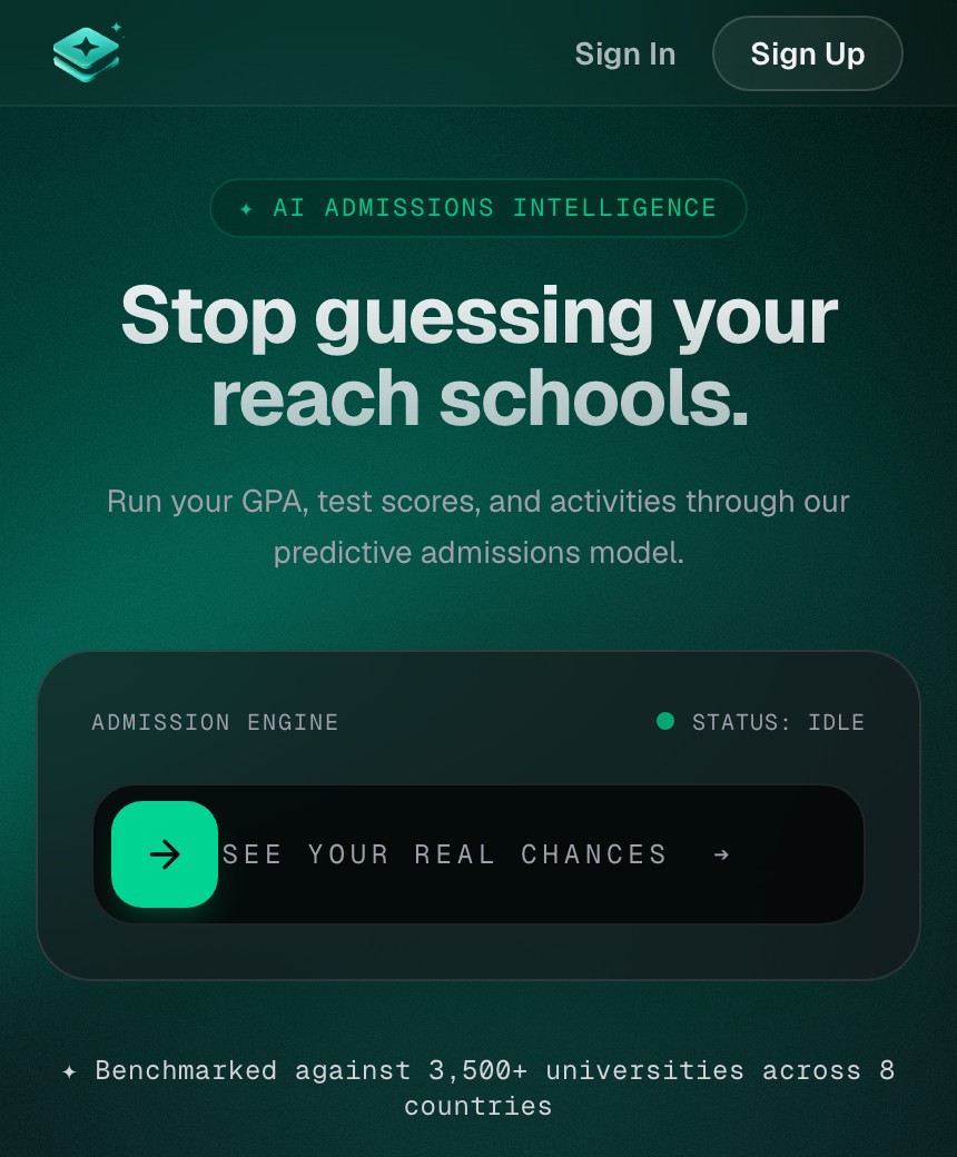 The shortlisted.space home screen on a phone